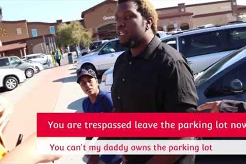 prankster gets trespassed from parking lot