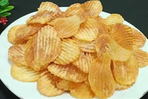 New Style Potato Snacks Recipe! Its So Delicious! Crispy Potato Chips! French Fry! Lays Chips Recipe