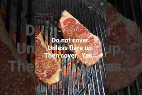 grilling strip steak on Weber master touch step by step yum-to