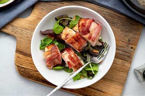 Keto Bacon Wrapped Chicken Cordon Bleu [4 Ingredient Recipe]