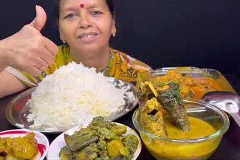BIGBITES,EATING SHOLE MULO,PALONG SHAK,RUI MACHER PATLA JHOL।।HUGE RICE