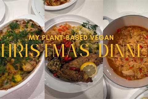 My Plant-Based Vegan Christmas Dinner | Fried ''fish'', Potato Gratin, Stuffed Mushrooms, Vegan..