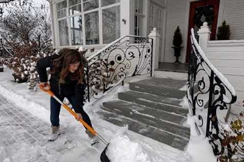 Tidying the Greenhouse, Shoveling a Bunch of Snow & Repotting 3 Houseplants! 🪴❄️🪴