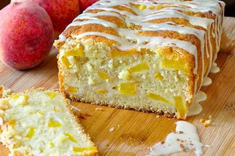 Peach Cake with Vanilla Glaze