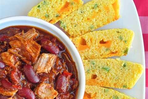 Pulled Pork Chili with Cheddar Green Onion Cornbread