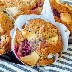 Banana Raspberry White Chocolate  Muffins