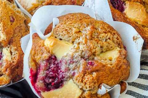 Banana Raspberry White Chocolate  Muffins