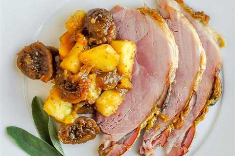 Fig Apple Chutney on Dijon Brown Sugar Glazed Ham