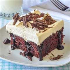 Chocolate Poke Cake with Fudge Sauce